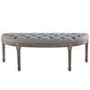 Modway Esteem Vintage French Upholstered Fabric Semi-Circle Bench EEI-3369-LGR Light Gray