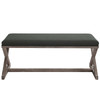 Modway Province Vintage French X-Brace Upholstered Fabric Bench EEI-3371-GRY Gray