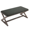 Modway Province Vintage French X-Brace Upholstered Fabric Bench EEI-3371-GRY Gray