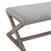 Modway Province Vintage French X-Brace Upholstered Fabric Bench EEI-3371-LGR Light Gray