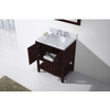 Virtu USA ES-30030-WMSQ-ES-NM-Winterfell 30" Single Bathroom Vanity in Espresso with Italian Carrara White Marble Top and Square Sink