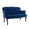 Modway Viola Chesterfield Button Tufted Loveseat Performance Velvet Settee EEI-3373-NAV Navy