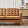 Modway Loft Tufted Upholstered Faux Leather Sofa EEI-3385-SLV-TAN Silver Tan
