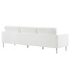 Modway Loft Tufted Upholstered Faux Leather Sofa EEI-3385-SLV-WHI Silver White
