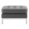 Modway Loft Tufted Upholstered Faux Leather Ottoman EEI-3394-SLV-GRY Silver Gray