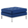 Modway Loft Tufted Upholstered Faux Leather Ottoman EEI-3394-SLV-NAV Silver Navy