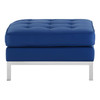 Modway Loft Tufted Upholstered Faux Leather Ottoman EEI-3394-SLV-NAV Silver Navy
