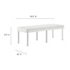Modway Loft Tufted Large Upholstered Faux Leather Bench EEI-3397-SLV-WHI Silver White