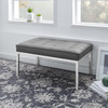 Modway Loft Tufted Medium Upholstered Faux Leather Bench EEI-3400-SLV-GRY Silver Gray