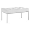 Modway Loft Tufted Medium Upholstered Faux Leather Bench EEI-3400-SLV-WHI Silver White