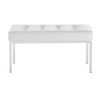 Modway Loft Tufted Medium Upholstered Faux Leather Bench EEI-3400-SLV-WHI Silver White
