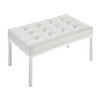 Modway Loft Tufted Medium Upholstered Faux Leather Bench EEI-3400-SLV-WHI Silver White