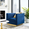 Modway Sanguine Vertical Channel Tufted Accent Performance Velvet Armchair EEI-3406-NAV Navy