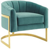 Modway Esteem Vertical Channel Tufted Performance Velvet Accent Armchair EEI-3414-TEA Teal