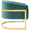 Modway Esteem Vertical Channel Tufted Performance Velvet Accent Armchair EEI-3414-TEA Teal