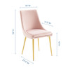 Modway Viscount Modern Accent Performance Velvet Dining Chair EEI-3416-PNK Pink