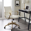 Modway Jive Gold Stainless Steel Midback Office Chair EEI-3418-GLD-WHI Gold White