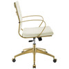 Modway Jive Gold Stainless Steel Midback Office Chair EEI-3418-GLD-WHI Gold White