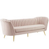 Modway Opportunity Vertical Channel Tufted Curved Performance Velvet Sofa EEI-3453-PNK Pink