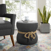 Modway Beat Nautical Rope Upholstered Fabric Ottoman EEI-3483-GRY Gray