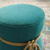 Modway Beat Nautical Rope Upholstered Fabric Ottoman EEI-3483-TEA Teal