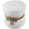 Modway Beat Nautical Rope Upholstered Fabric Ottoman EEI-3483-WHI White