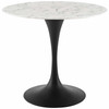 Modway Lippa 36" Round Artificial Marble Dining Table EEI-3516-BLK-WHI