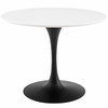 Modway Lippa 40" Round Wood Dining Table EEI-3521-BLK-WHI