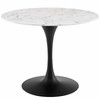 Modway Lippa 40" Round Artificial Marble Dining Table EEI-3526-BLK-WHI