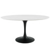 Modway Lippa 60" Oval Wood Top Dining Table EEI-3539-BLK-WHI