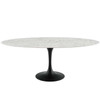 Modway Lippa 78" Oval Artificial Marble Dining Table EEI-3542-BLK-WHI