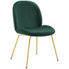 Modway Scoop Gold Stainless Steel Leg Performance Velvet Dining Chair EEI-3548-GRN