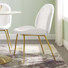 Modway Scoop Gold Stainless Steel Leg Performance Velvet Dining Chair EEI-3548-WHI