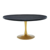 Modway Drive 60" Round Wood Top Dining Table EEI-3587-BLK-GLD