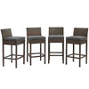 Modway Conduit Bar Stool Outdoor Patio Wicker Rattan Set of 4 EEI-3601-BRN-CHA