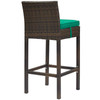 Modway Conduit Bar Stool Outdoor Patio Wicker Rattan Set of 4 EEI-3601-BRN-GRN