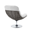 Modway Brighton Wicker Rattan Outdoor Patio Swivel Lounge Chair EEI-3616-LGR-WHI