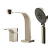 ALFI brand AB2703-BN Brushed Nickel Deck Mounted Tub Filler and Round Hand Held Shower Head