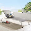 Modway Savannah Mesh Chaise Outdoor Patio Aluminum Lounge Chair EEI-3721-GRY