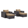 Modway Convene 5 Piece Set Outdoor Patio with Fire Pit EEI-3726-EXP-MOC-SET Espresso Mocha