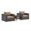 Modway Convene 3 Piece Set Outdoor Patio with Fire Pit EEI-3727-EXP-MOC-SET Espresso Mocha