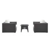 Modway Convene 3 Piece Set Outdoor Patio with Fire Pit EEI-3727-EXP-WHI-SET Espresso White