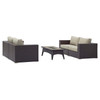 Modway Convene 5 Piece Set Outdoor Patio with Fire Pit EEI-3728-EXP-BEI-SET Espresso Beige