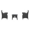 Modway Convene 3 Piece Set Outdoor Patio with Fire Pit EEI-3729-EXP-WHI-SET Espresso White