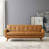 Modway Engage Top-Grain Leather Living Room Lounge Sofa EEI-3733-TAN Tan