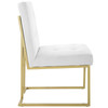 Modway Privy Gold Stainless Steel Upholstered Fabric Dining Accent Chair EEI-3743-GLD-WHI Gold White