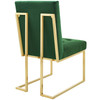 Modway Privy Gold Stainless Steel Performance Velvet Dining Chair EEI-3744-GLD-EME Gold Emerald