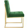 Modway Privy Gold Stainless Steel Performance Velvet Dining Chair EEI-3744-GLD-EME Gold Emerald