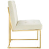 Modway Privy Gold Stainless Steel Performance Velvet Dining Chair EEI-3744-GLD-IVO Gold Ivory