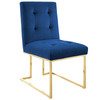 Modway Privy Gold Stainless Steel Performance Velvet Dining Chair EEI-3744-GLD-NAV Gold Navy